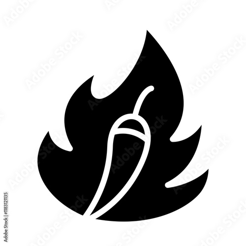 Hot and spicy icon in glyph style
