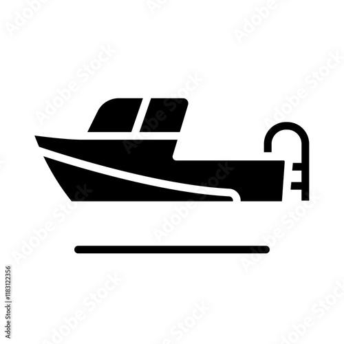 Speed boat icon in glyph style