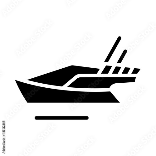 Speed boat icon in glyph style