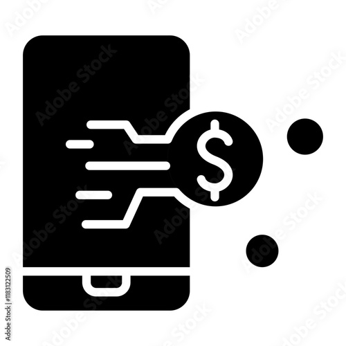 Internet banking icon in glyph style