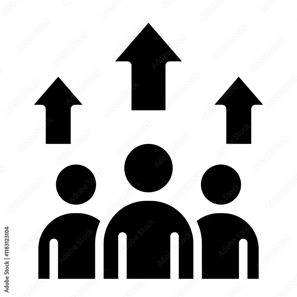 Teamwork icon in glyph style