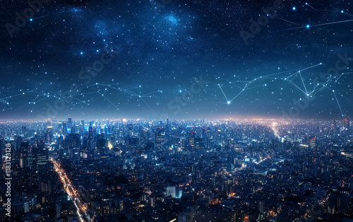 Wallpaper Mural city at night Torontodigital.ca