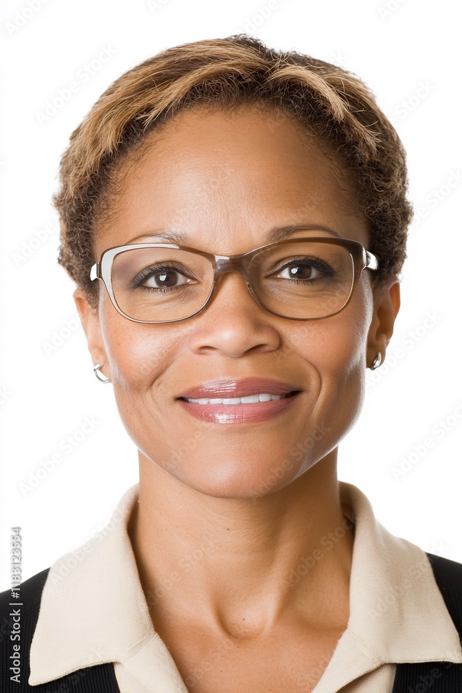 Professional Portrait of a Smiling Woman in Glasses Professional Portrait of a Smiling Woman in Glasses
