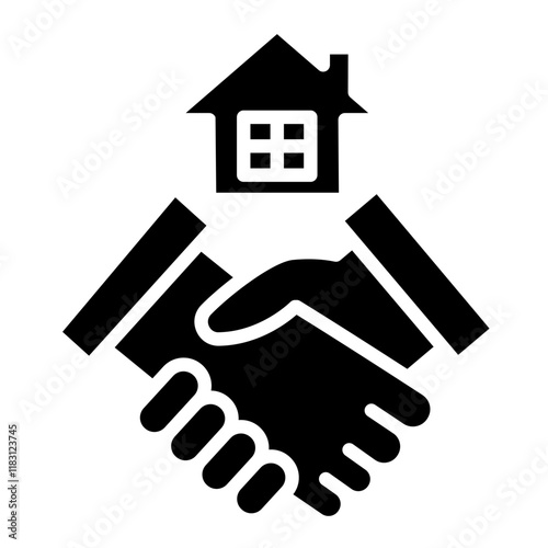 Real estate contract icon in glyph style