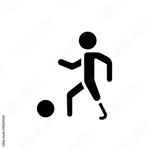 Paralympic soccer icon in glyph style