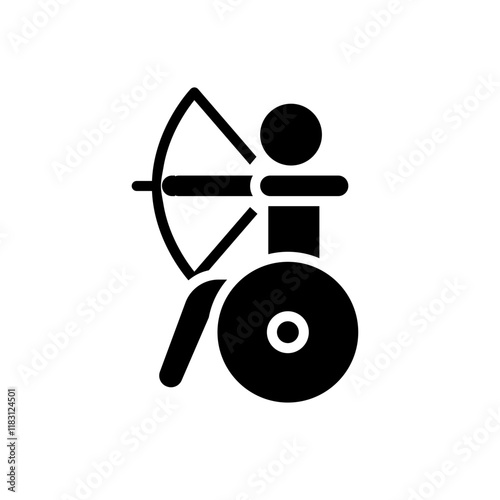 Para-archery icon in glyph style
