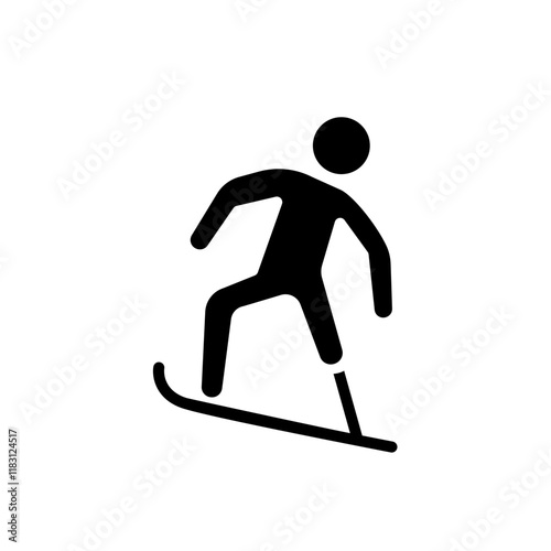 Para-alpine skiing icon in glyph style