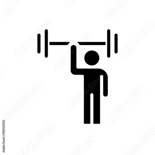 Para-powerlifting icon in glyph style