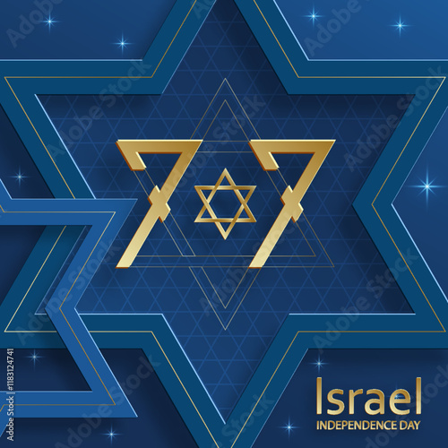 Happy Independence day of Israel card for festive 77 years