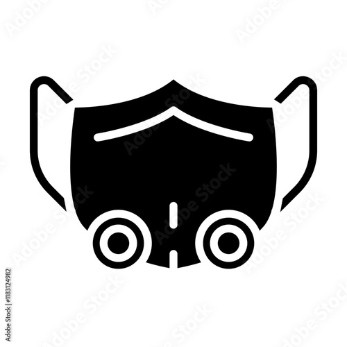 Protective face mask icon in glyph style