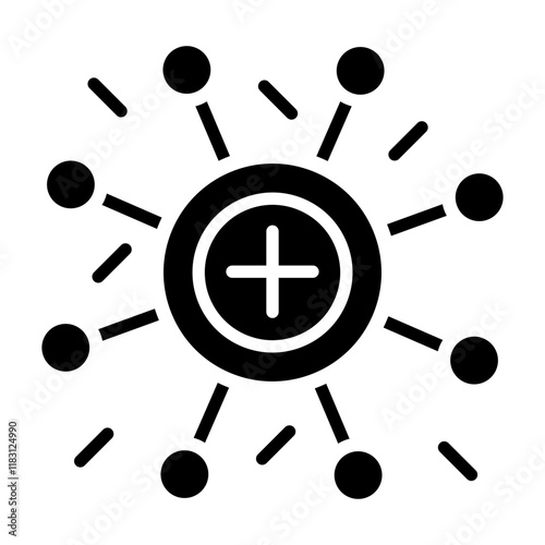 Coronavirus, covid-19 icon in glyph style