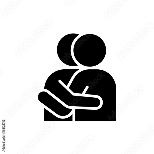 Hug icon in glyph style