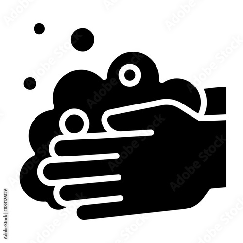Washing hands icon in glyph style