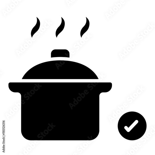 Hot food icon in glyph style