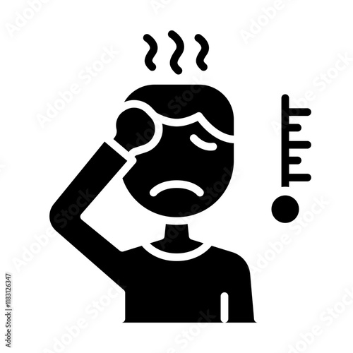 High fever icon in glyph style