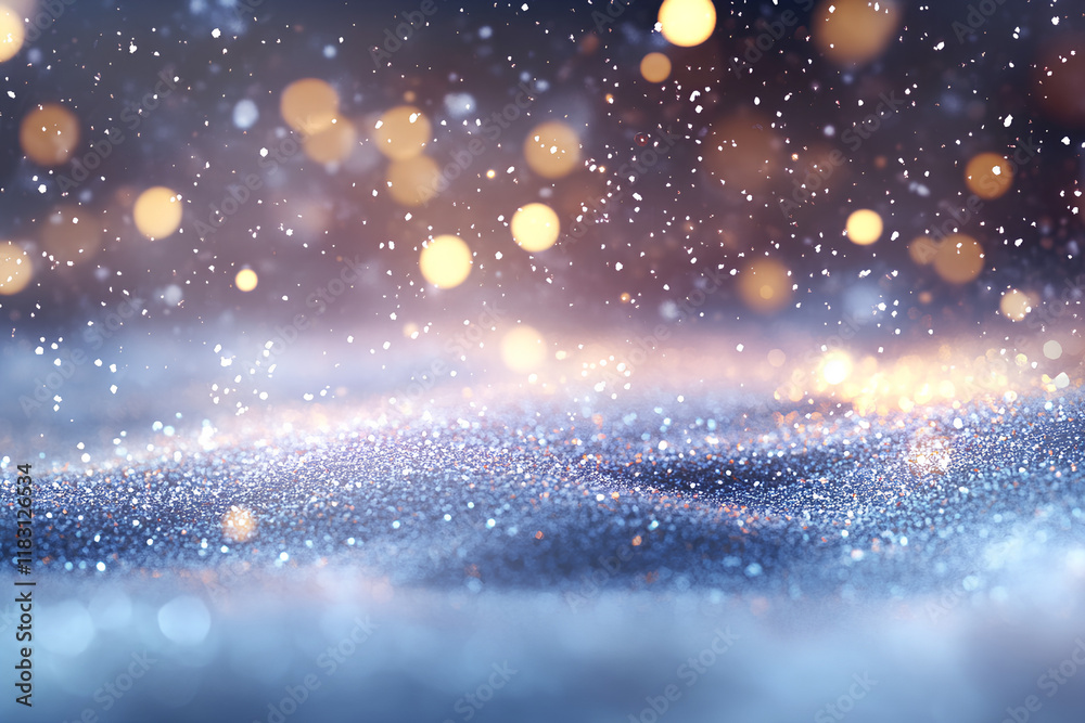 Obraz premium Close-Up of Sparkling Ice Flakes and Snow Illuminated by Soft Sunlight