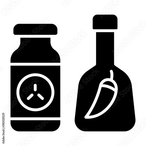 Sauce icon in glyph style