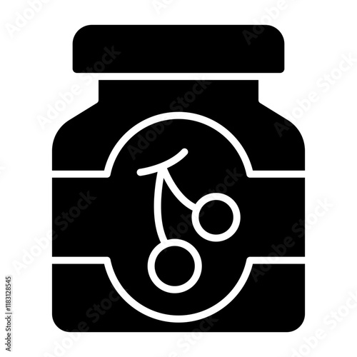 Pickled cherries icon in glyph style