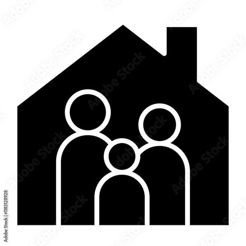 Stay home icon in glyph style