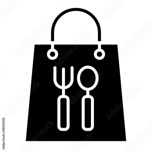 Food delivery icon in glyph style