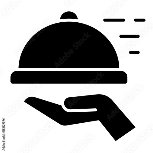 Food delivery icon in glyph style