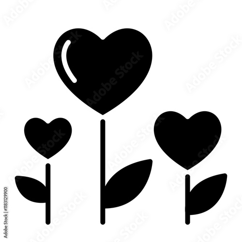 In love icon in glyph style