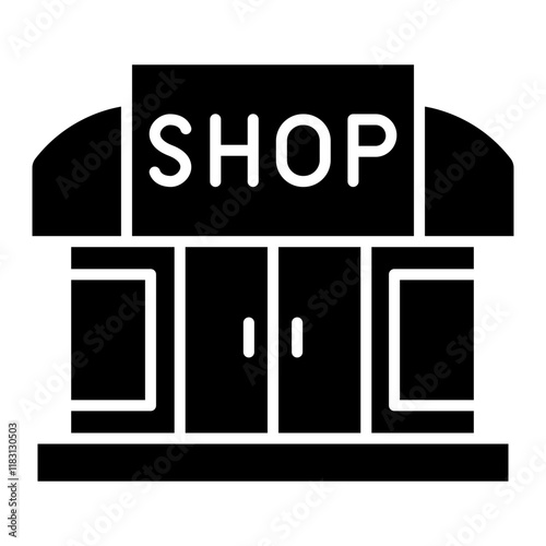 Shop icon in glyph style