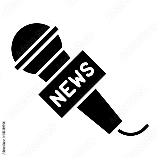 Microphone icon in glyph style