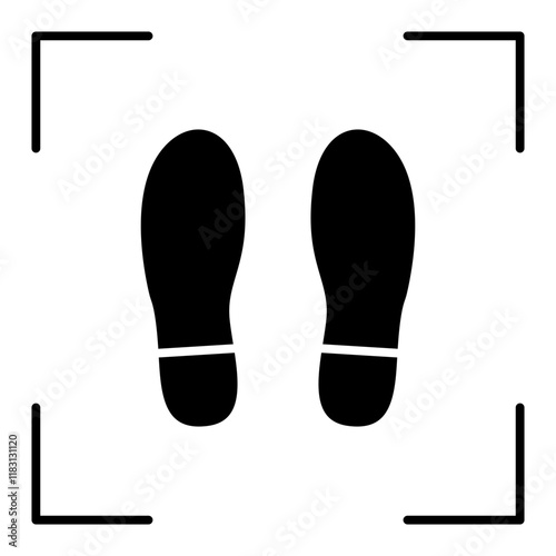 Social distancing icon in glyph style
