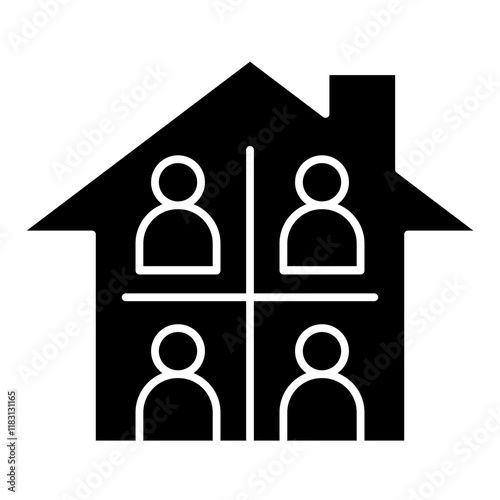 Stay home icon in glyph style