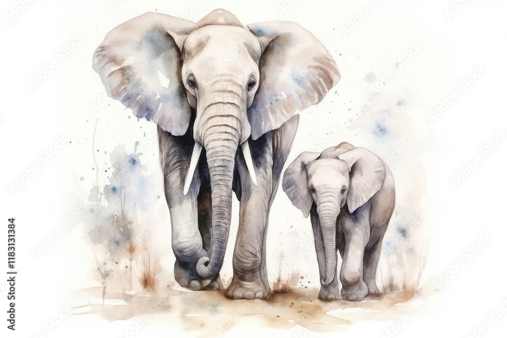 Fototapeta premium Elephant wildlife drawing animal.