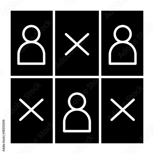 Social distancing icon in glyph style