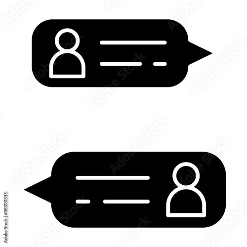 Online communication icon in glyph style