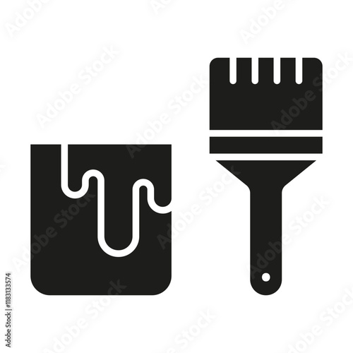 Painting icon in glyph style