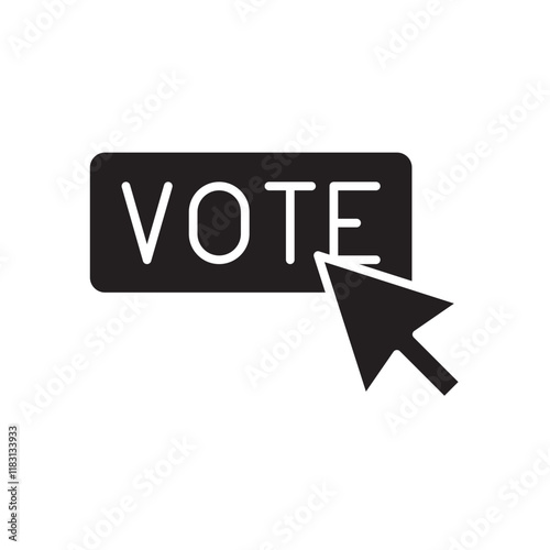 Online election icon in glyph style