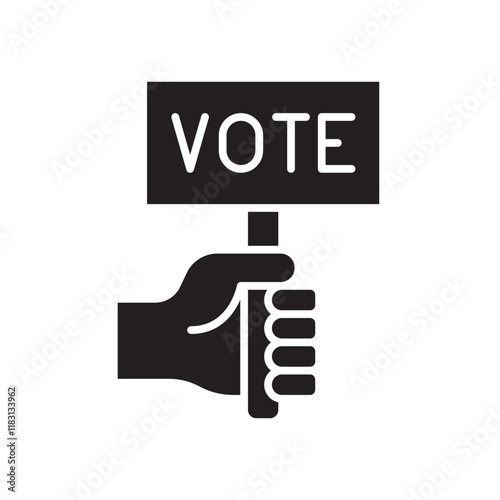 Election campaign icon in glyph style
