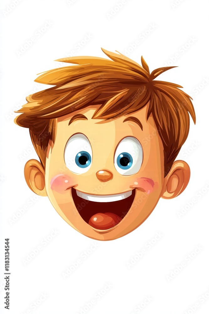 Joyful cartoon boy expressing happiness digital art playful environment bright colors childlike wonder Joyful cartoon boy expressing happiness digital art playful environment bright colors childlike wonder