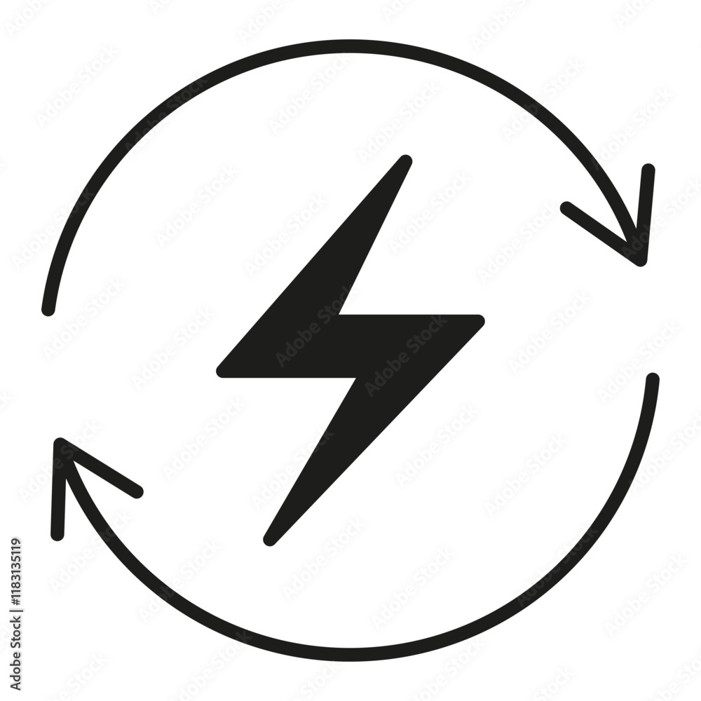 Save energy icon in glyph style Save energy icon in glyph style