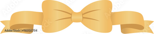 Elegant Golden Bow and Ribbon illustration