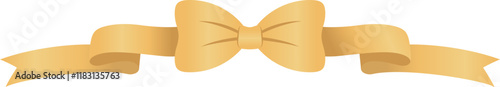 Elegant Golden Bow and Ribbon illustration