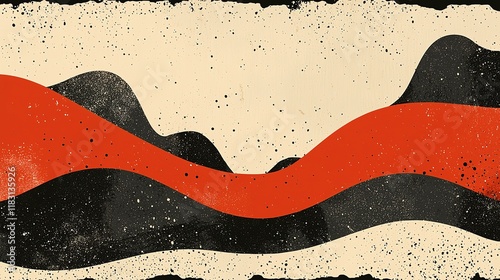 Wallpaper Mural Abstract Red Black Beige Wave Design Background Torontodigital.ca