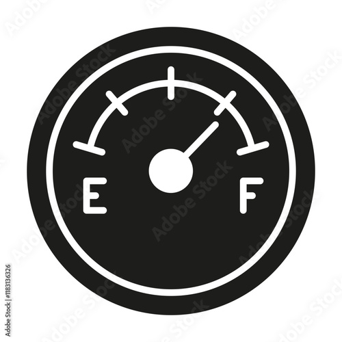 Fuel dial icon in glyph style
