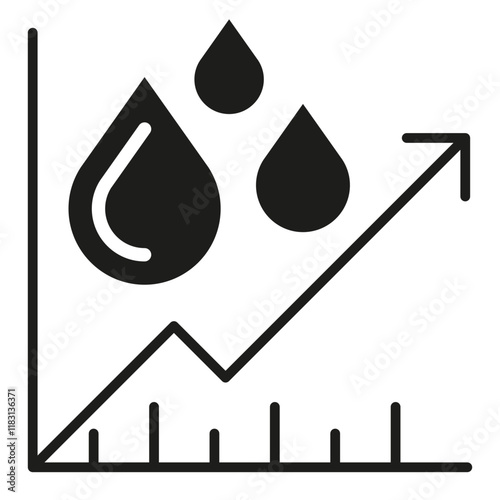 Oil investment icon in glyph style