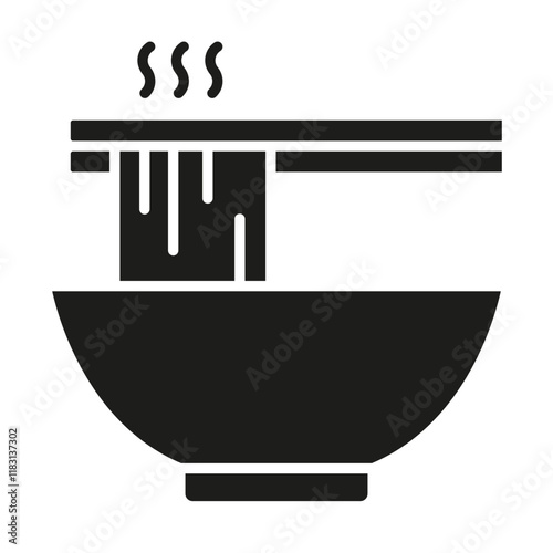 Japanese food icon in glyph style