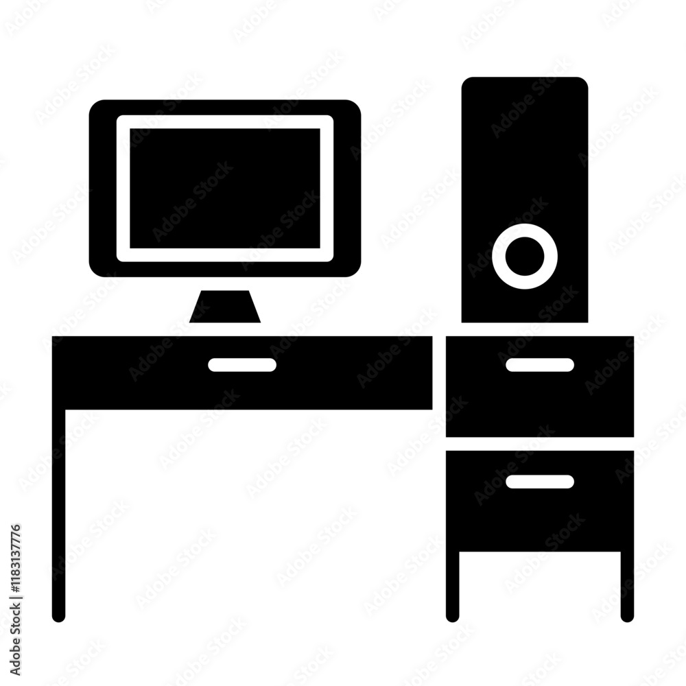 Computer set icon in glyph style Computer set icon in glyph style
