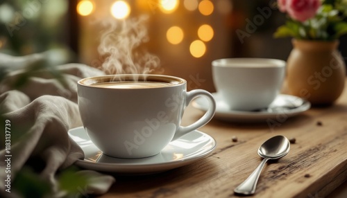 Wallpaper Mural Warm and Cozy Coffee Scene Torontodigital.ca