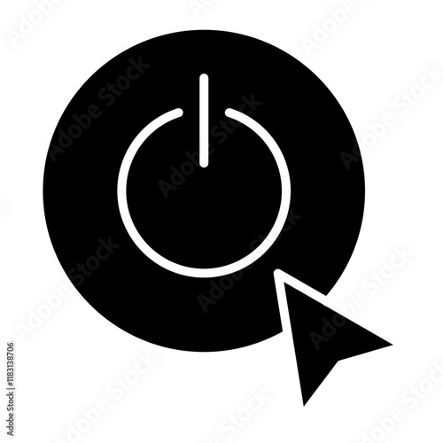 Turn off button icon in glyph style