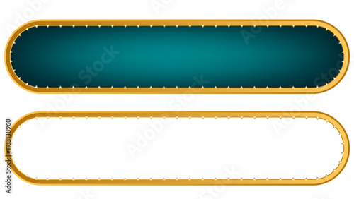 Set of luxury color golden arabic islamic banner title frame text box border background