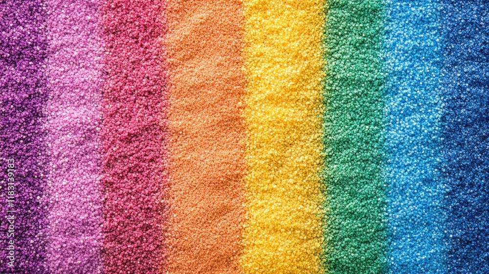 Obraz premium Colorful Sand Stripes Representing Pride Month and LGBT Community