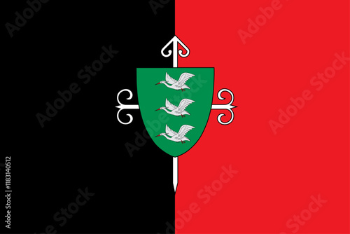 Flag of Santa Cruz, Chile, Vector illustration